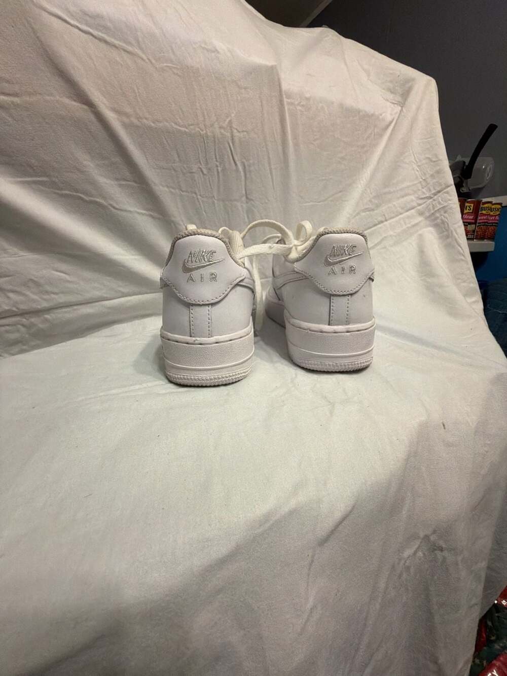 Nike Air Force 1 Youth GS White Sneakers - Picture 4 of 5